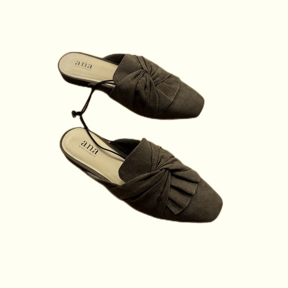 Ladies Faux Suede Taupe Mule Flats by a.n.a - Picture 5 of 7